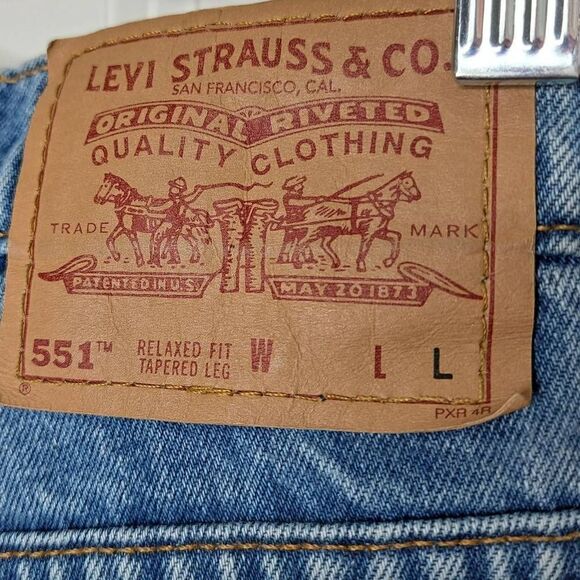 Levi's 551 Relaxed Fit Tapered Leg Vintage 90s Jeans size 16 Long - Picture 5 of 8